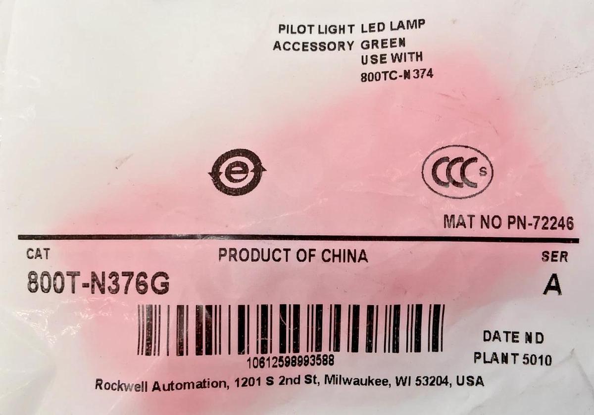 New Allen Bradley 800T-N376G Ser A Pilot Light Accessory LED Lamp Bulb 3V Green