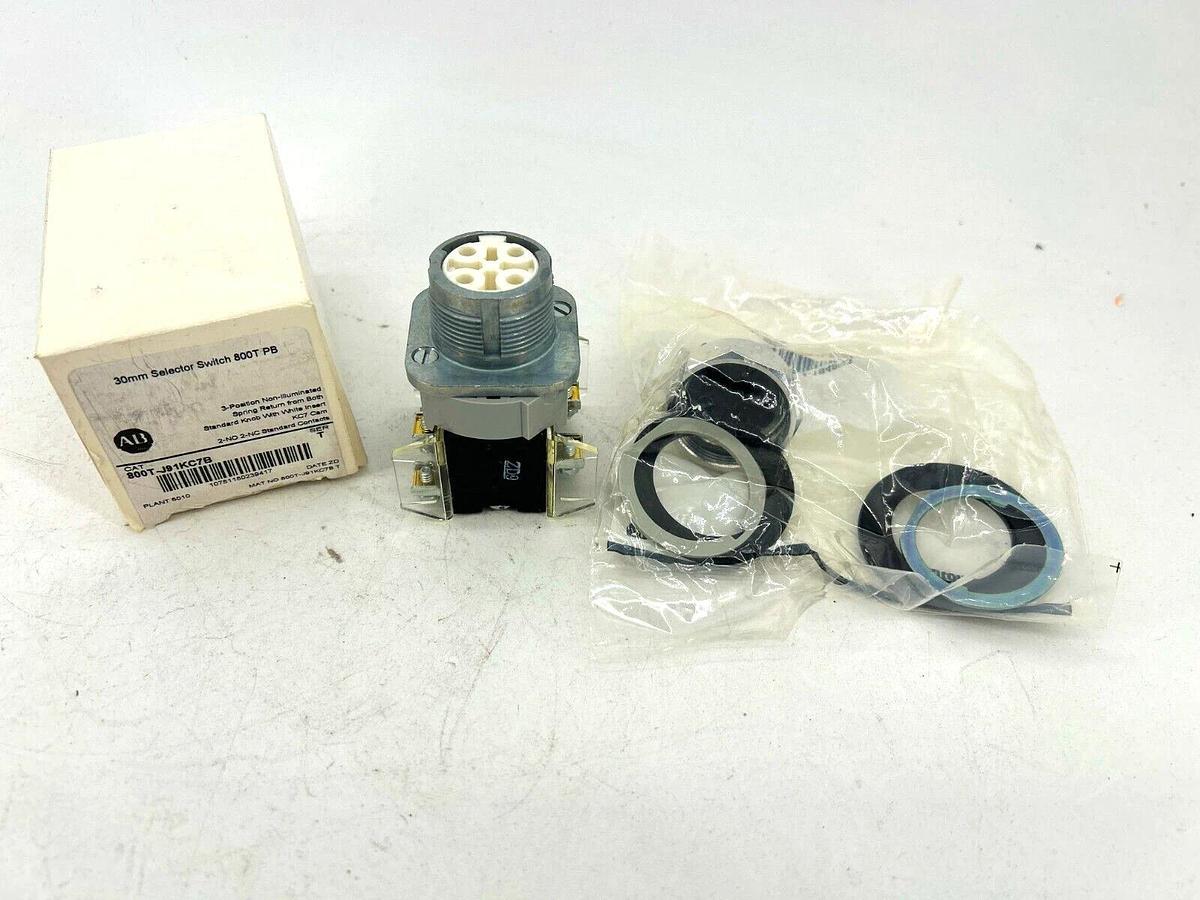 New Allen Bradley 800T-J91KC7B Selector Switch 3 Pos Spring Standard Knob