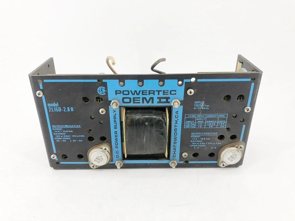 Used Powertec OEM II 2L15D-2.8B DC Power Supply 11.4-15.8VDC Out