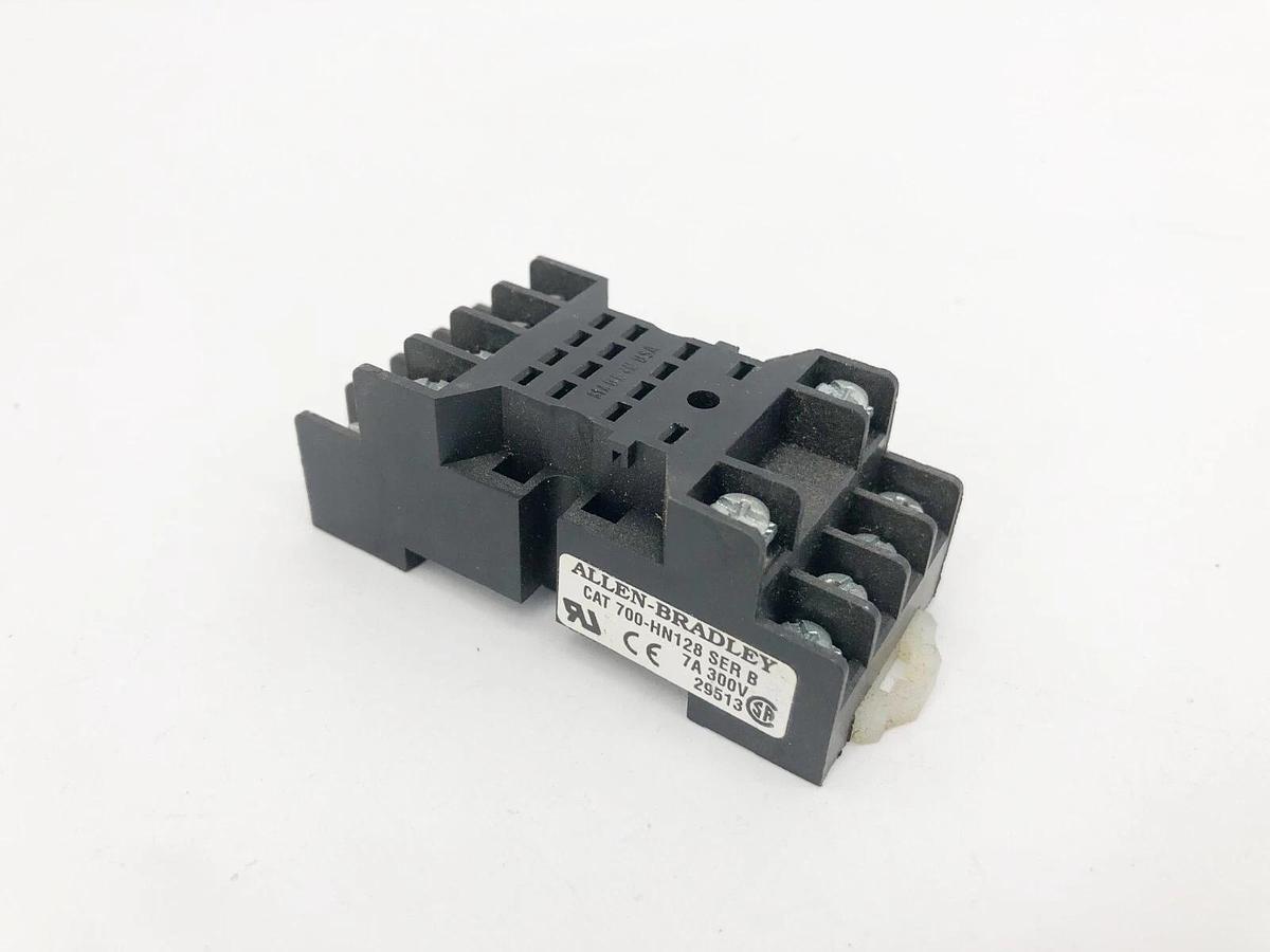 Used Lot of 5 Allen Bradley 700-HN128 Ser. B Relay Bases 7A 300V 29513