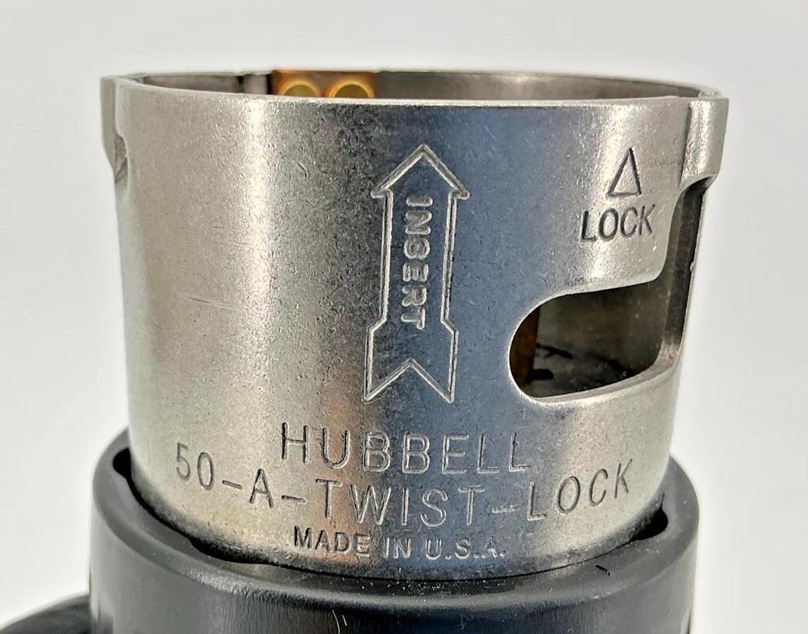 New Hubbell CS8464C Connector Twist-Lock w/ Nylon Housing 3Pin 50A 480V CS-8165C