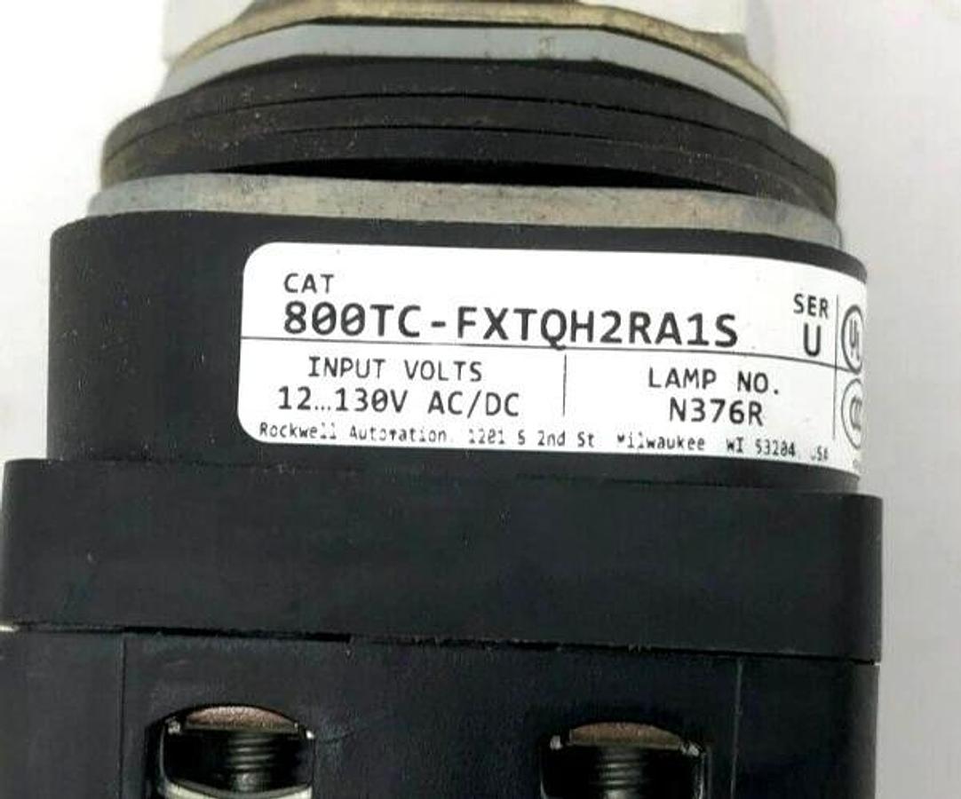 New Allen Bradley 800TC-FXTQH2RA1S Ser. U Push-Pull Device, 12-130VAC/DC, 2 POS