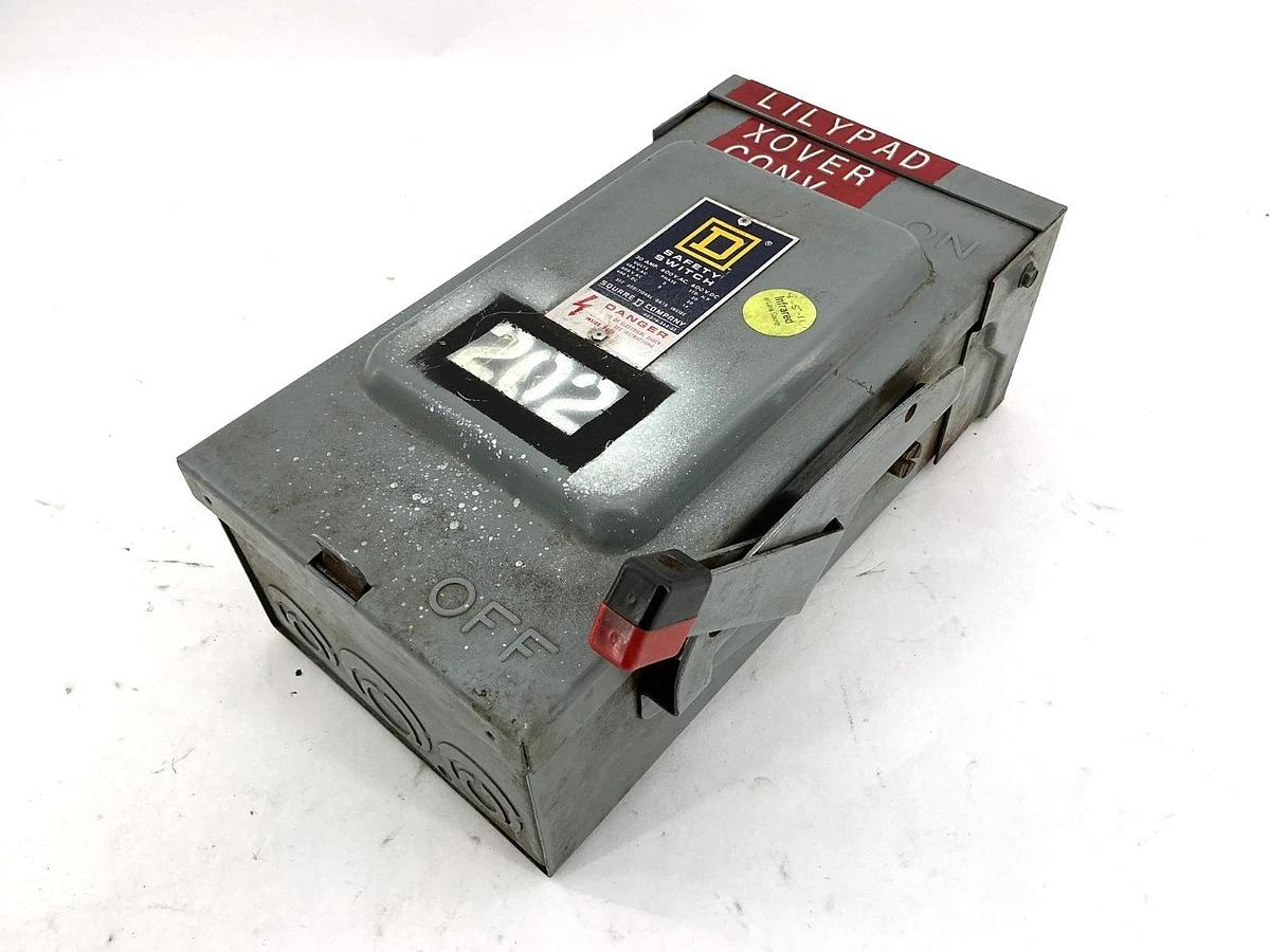 Used Square D HU361RB Ser E1 Safety Switch Single Throw Non Fusible 3-Pole 30A 600V