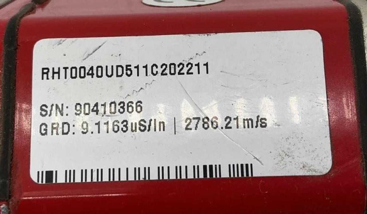 Used MTS RHT0040UD511C202211 R Ser RH Temposonics Linear Pos Sensor GRD 9.1163uS/In