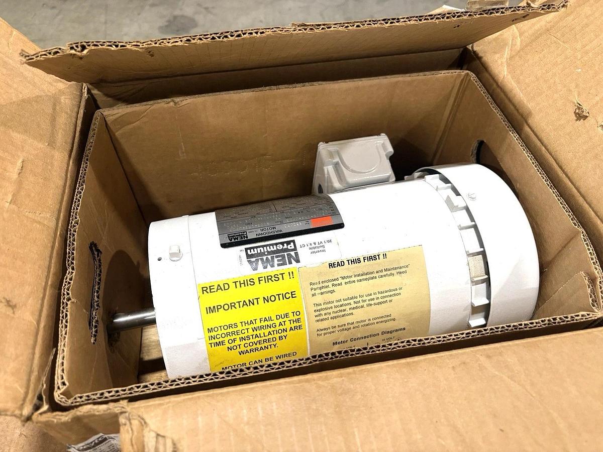 New Dayton 48ZJ93 2HP TEFC Washdown Motor 230/460V 1750rpm 56HC Frame