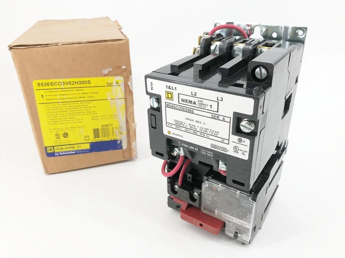 New Square D 8536SCO3V02H300S AC Magnetic Starter 120V NEMA 1 Ser. A