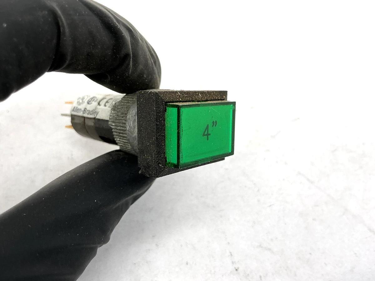 Used Lot of 3 Allen Bradley 800A-M Ser B Momentary Contact Pushbutton Rectangle Green