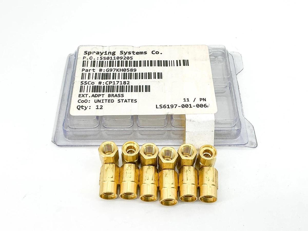 New Lot of 12 Spraying Systems CP17182 EXT ADPT Brass G97KH0589