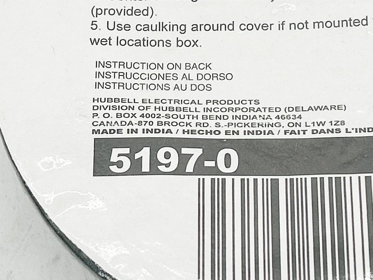 New Hubbell 5197-0 Round Cluster Cover