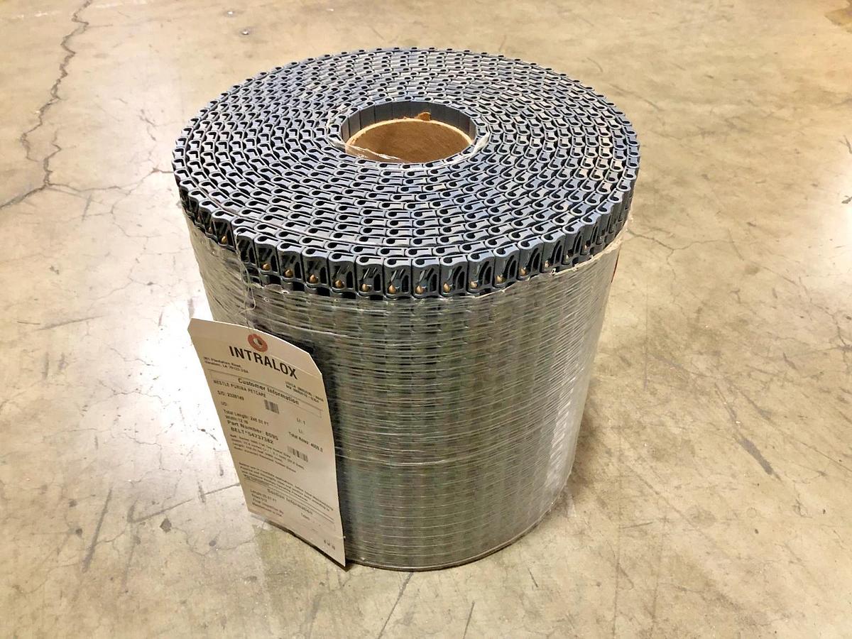 New Intralox 8095 Series 1000 Flat Top Acetal Gray 25.87FT x 12" W - No Box