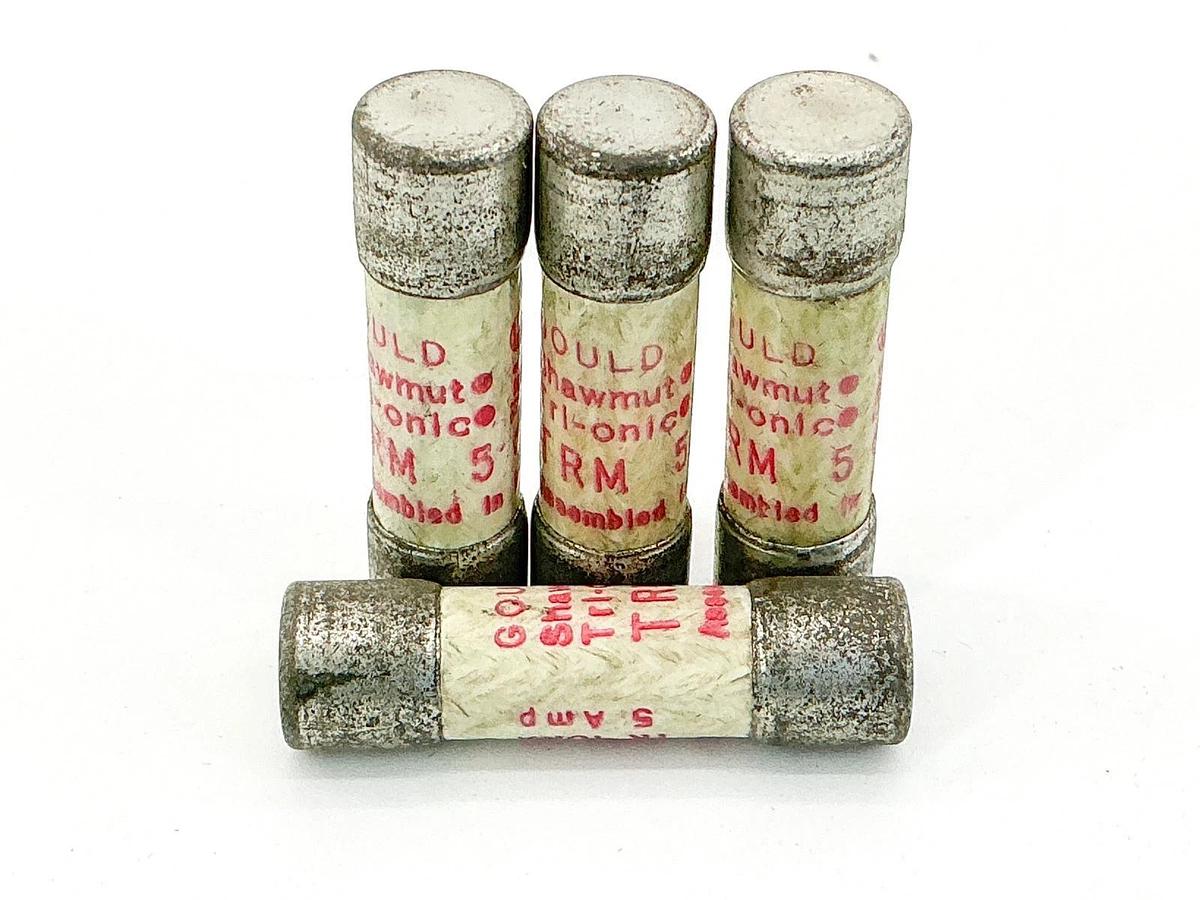 New Lot of 4 Gould Shawmut TRM5 Time Delay Fuse 5A 250V - No Box