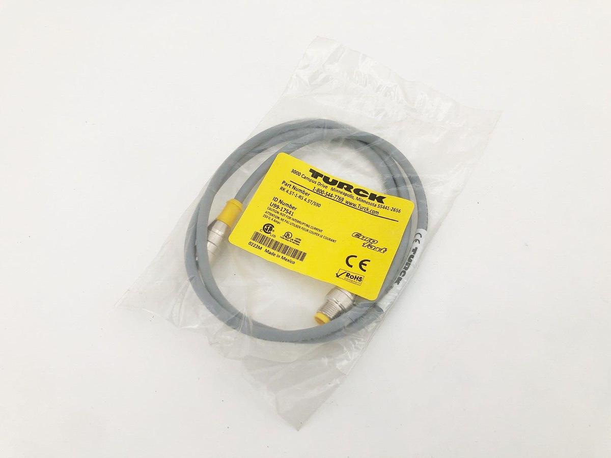 New Turck RK 4.5T-1-RS 4.5T/S90 Eurofast Cordset 250V 4A U99-17541