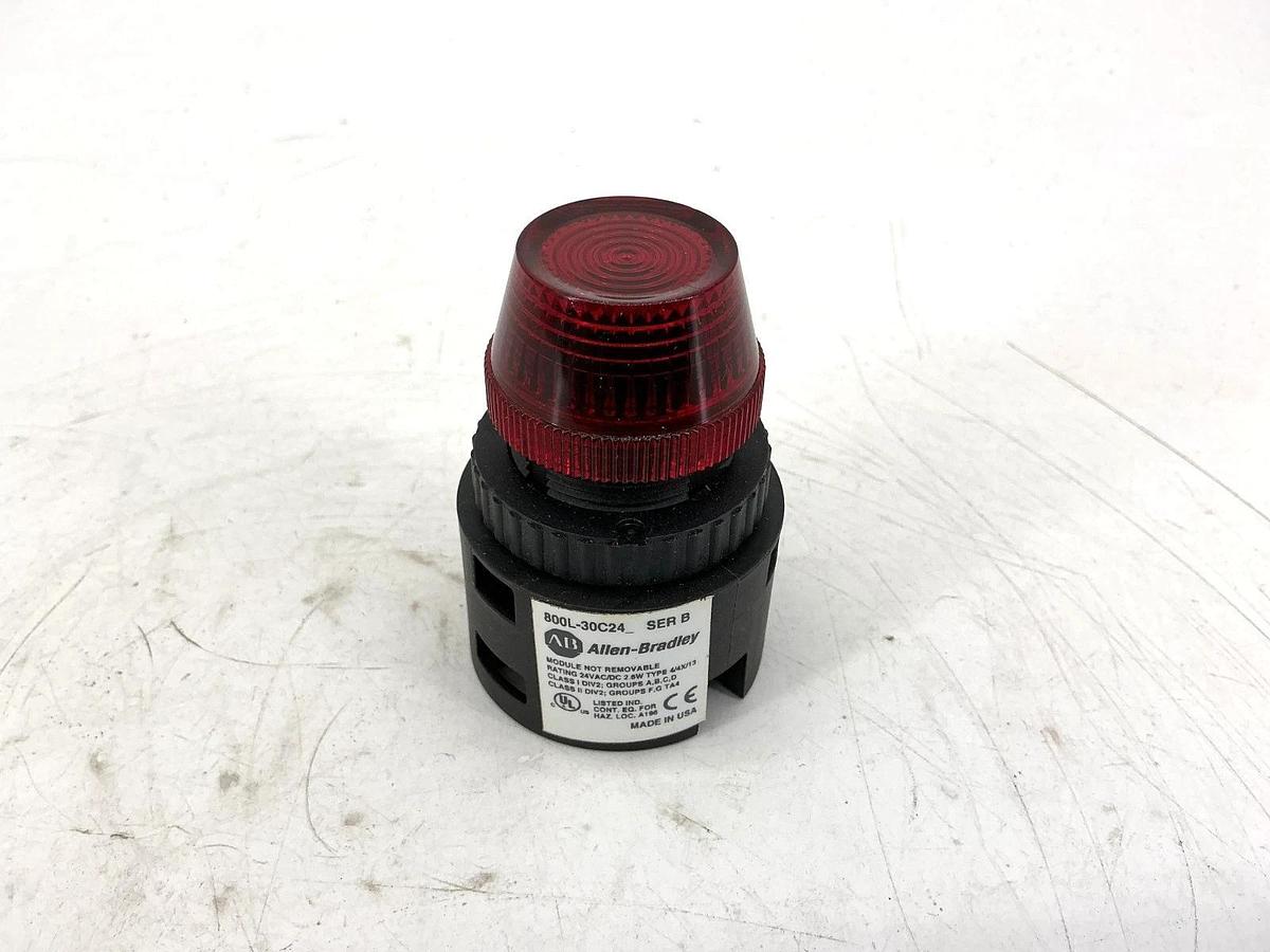 New Allen Bradley 800L-30C24R Ser B Indicator Light Red 24V 800L-30C24 - No Box