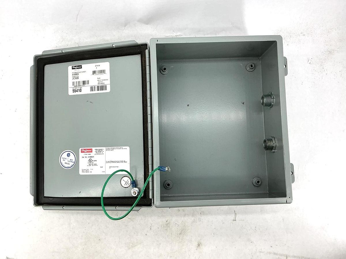 Used Hoffman A1008CH Junction Box Enclosure Panel Mount 10"X8"X4" Gray 55410