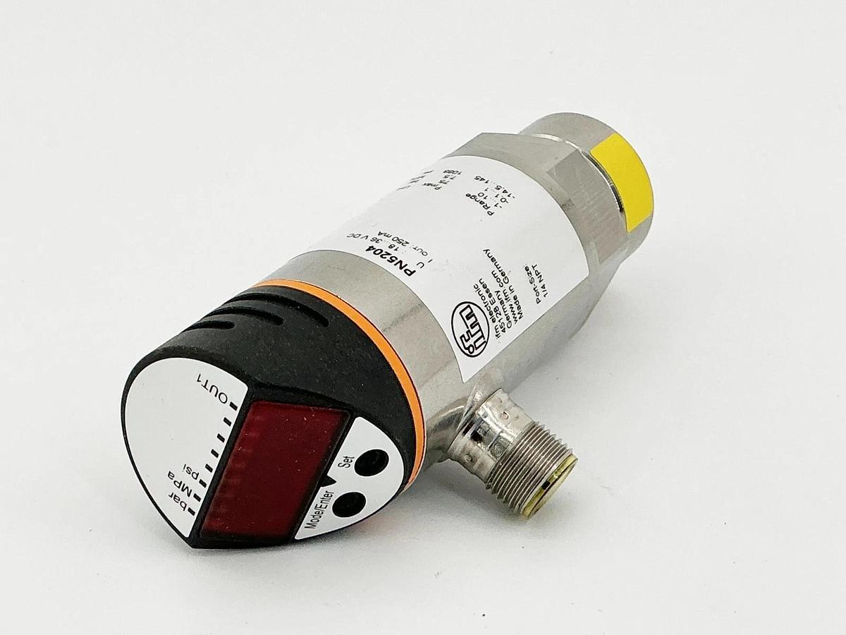 New IFM PN5204 Pressure Sensor 35VDC 250mA 1088PSI 75Bar 1/4"NPT