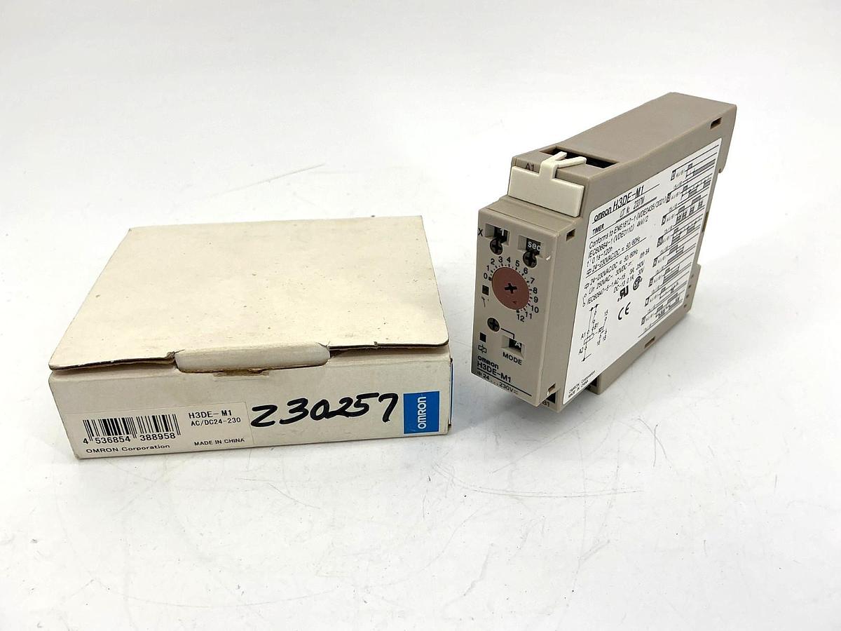 New Omron H3DE-M1 Timer Relay Time: 0.1sec-120hr 5A 250V 24-230VAC/DC 50/60HZ