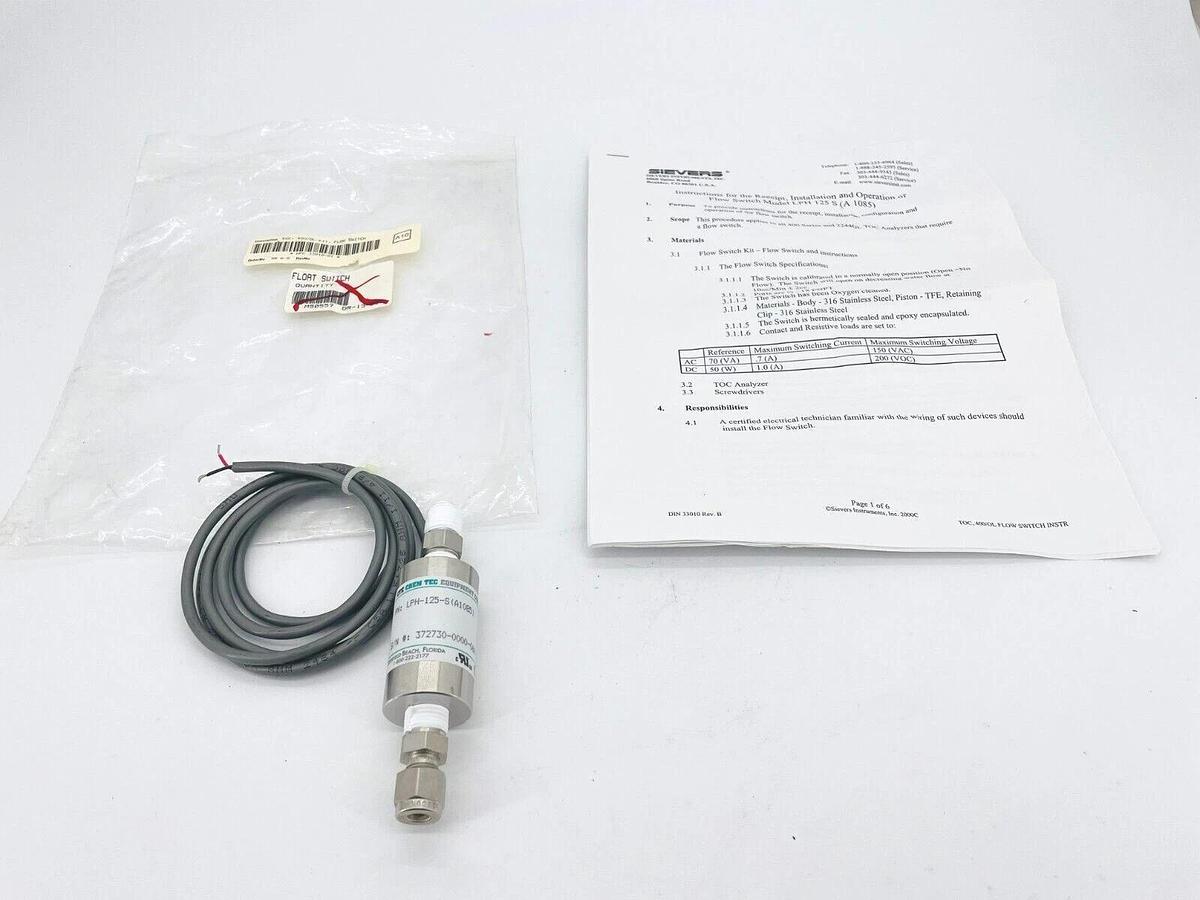 Used New CTE LPH-125-S (A1085) Flow Switch TOC 400/OL Kit