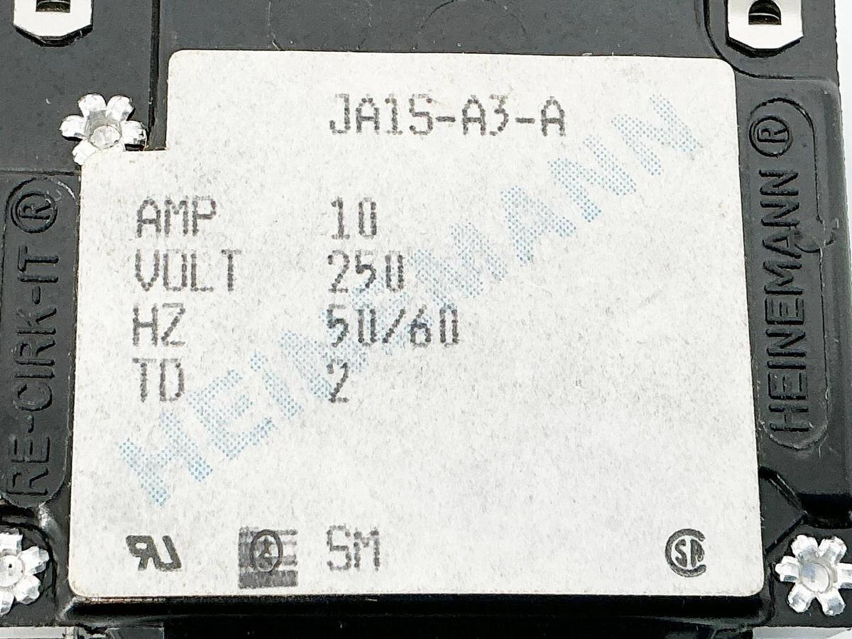 New Heinemann JA1S-A3-A Circuit Breaker 10A 250V 50/60Hz - No Box