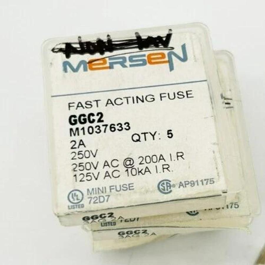 Lot of 18 New Mersen GGC2 Fast Acting Fuses, 2A 250VAC