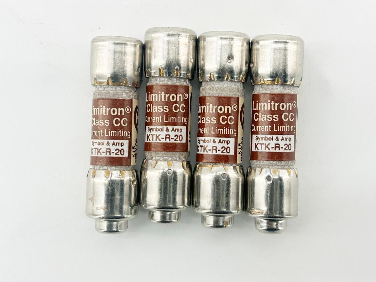 New Lot of 4 Bussmann KTK-R-20 Fast Acting Fise 20A 600V