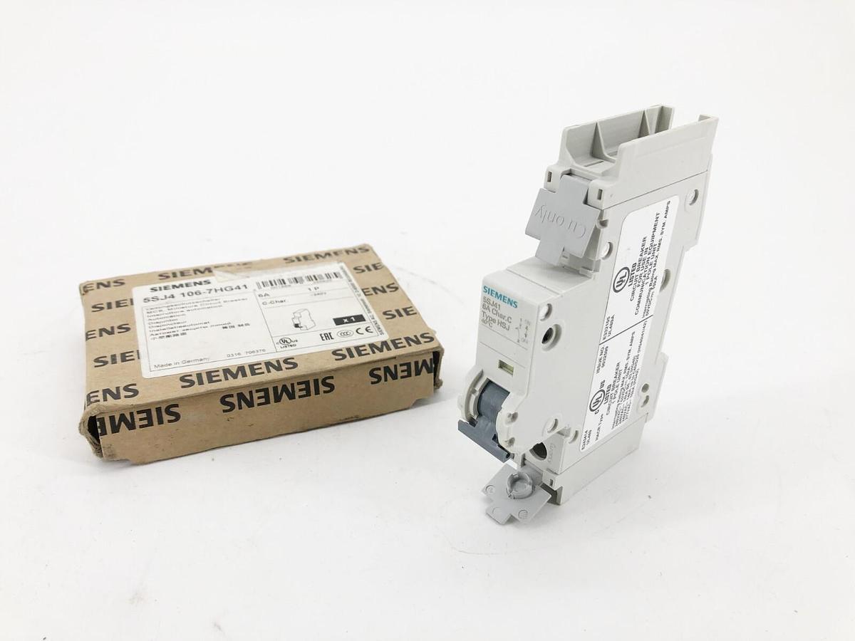 New Siemens 5SJ4 106-7HG41 Miniaure Circuit Breaker 1P 6A 240V