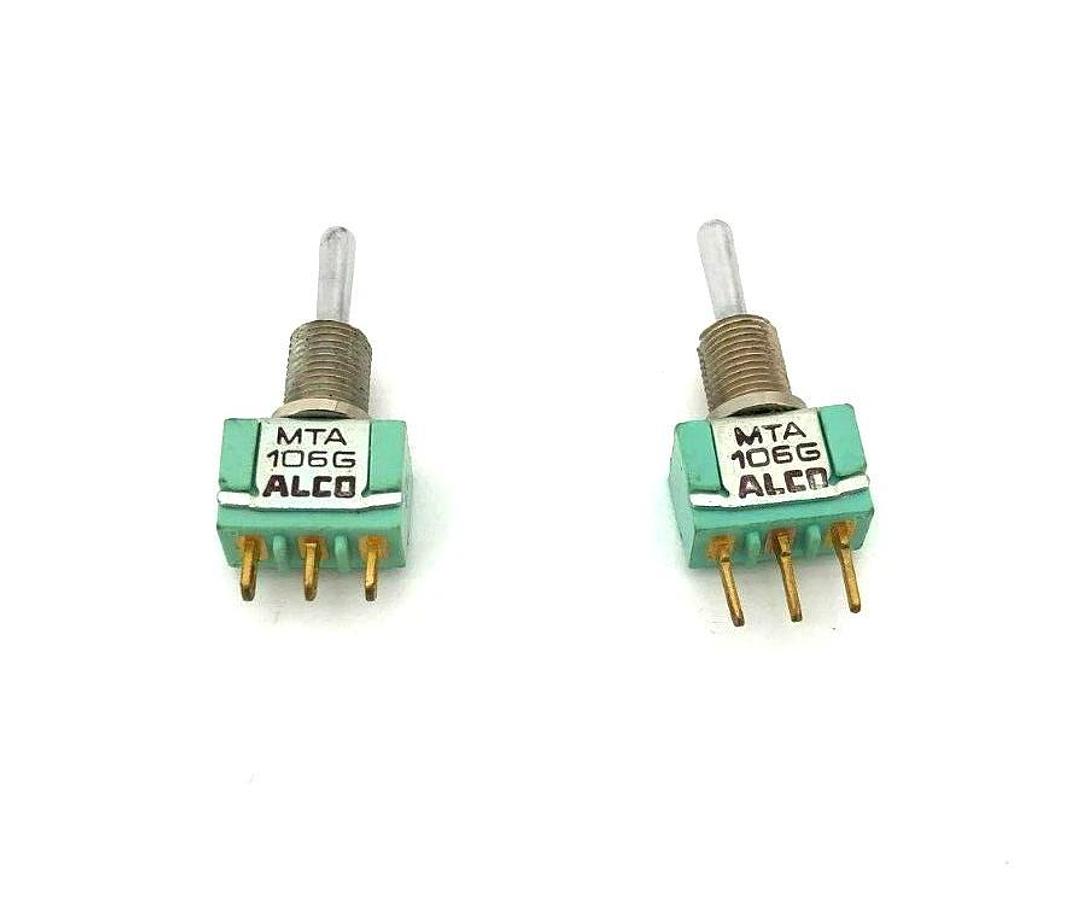 Lot of 2 Alco New MTA 106G Mini Toggle Switches 6A@125V 3A@250V