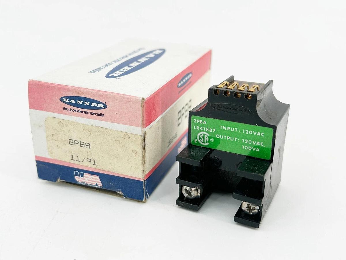 New Banner Engineering 2PBA Photoelectric AC Power Block 2 Wire 130V 16546