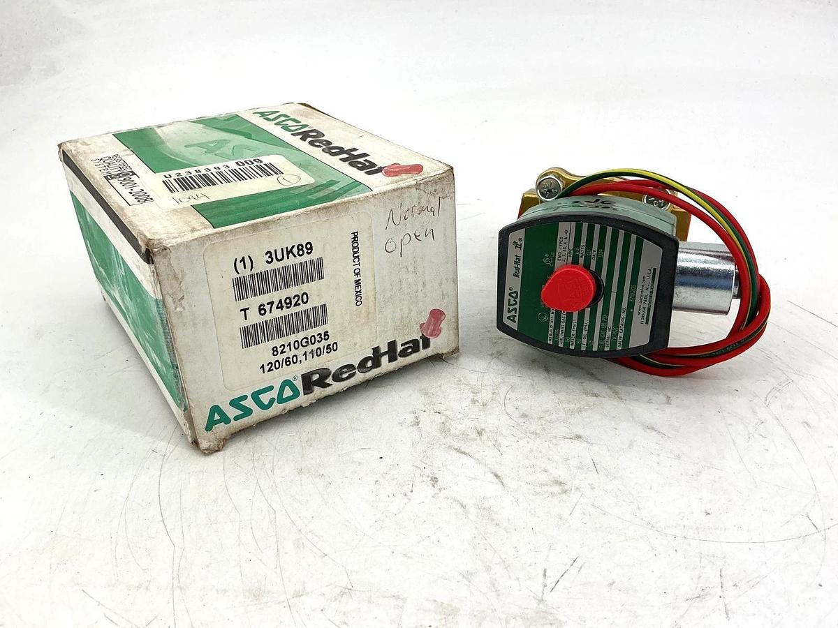 Used ASCO 8210G035 110/120V Solenoid Valve 2-Way 3/4" Pipe 10.1W 50/60HZ 3UK89
