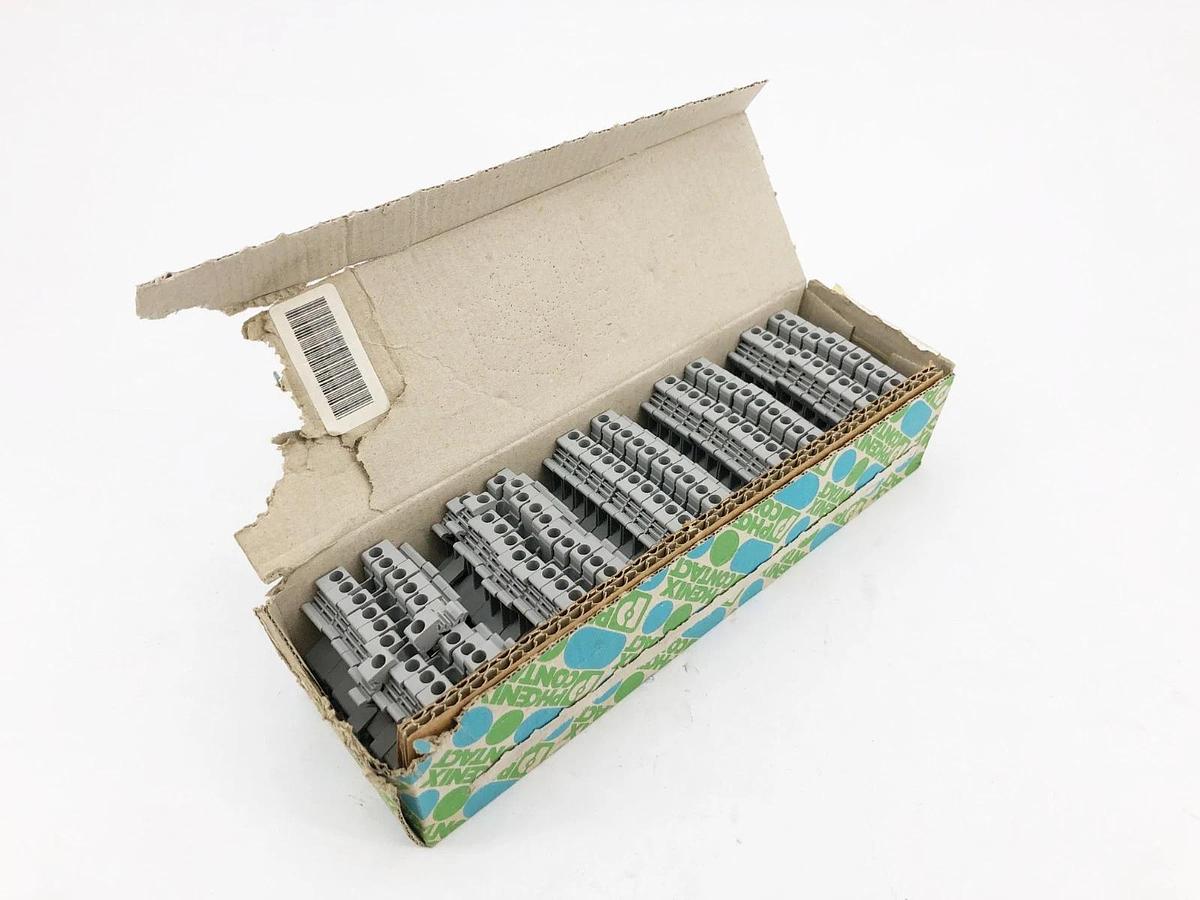 Box of 50 New Phoenix Contact UK 2,5 N Feed-Through Terminal Blocks 3003347