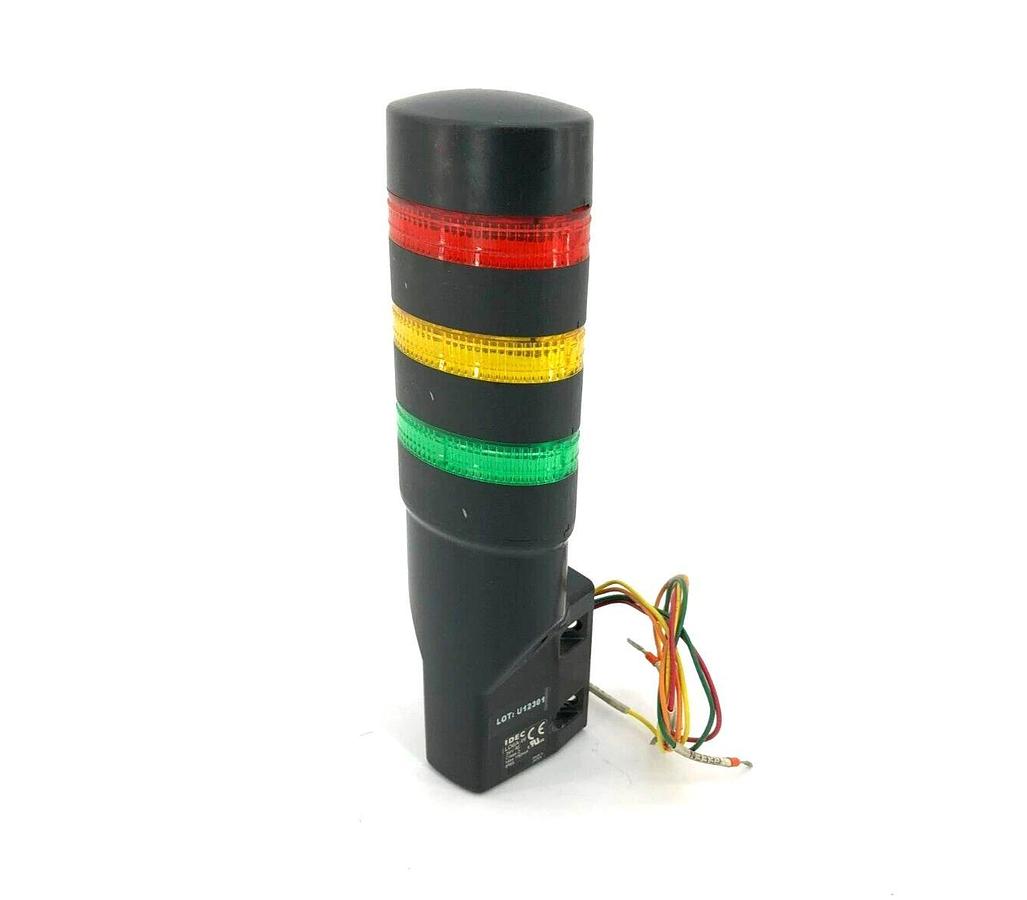 Used IDEC LD6A-W Signal Stack Light, Red, Yellow, Green, 24V