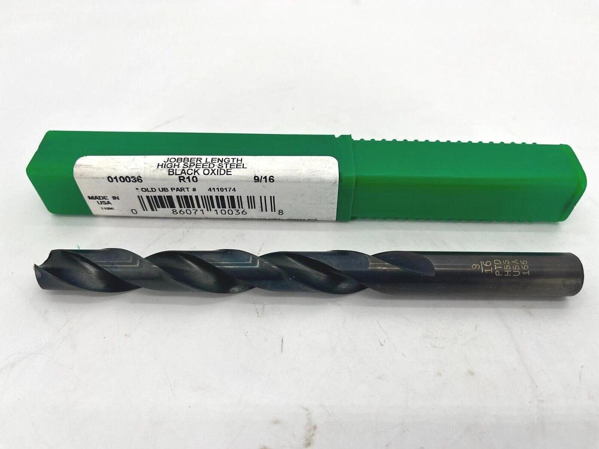 Precision Twist 010036 Drill Bit R10 9/16" Jobber Length Black Oxide