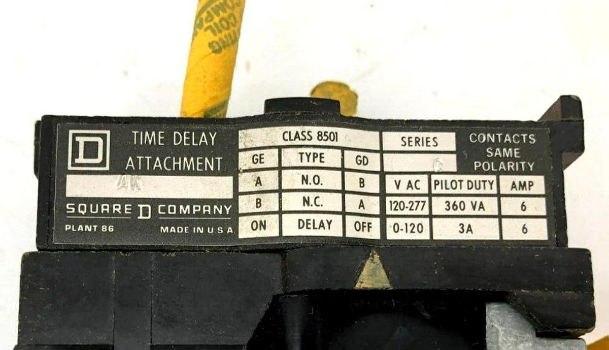 New Square D 8501GD Ser. C Time Delay Attachment