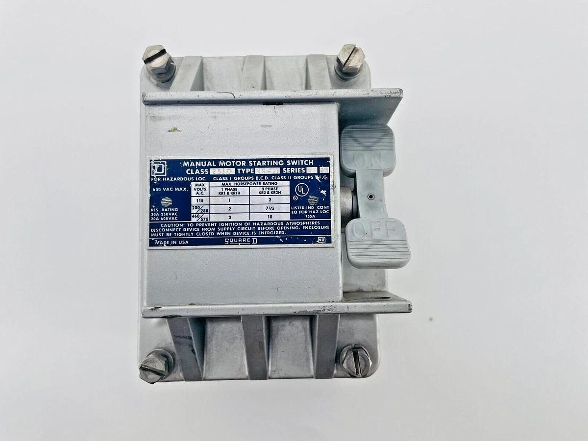 New Square D 2510KR2H Switch 30A 3P 10HP 575VAC 3PH Toggle NEMA 7/9