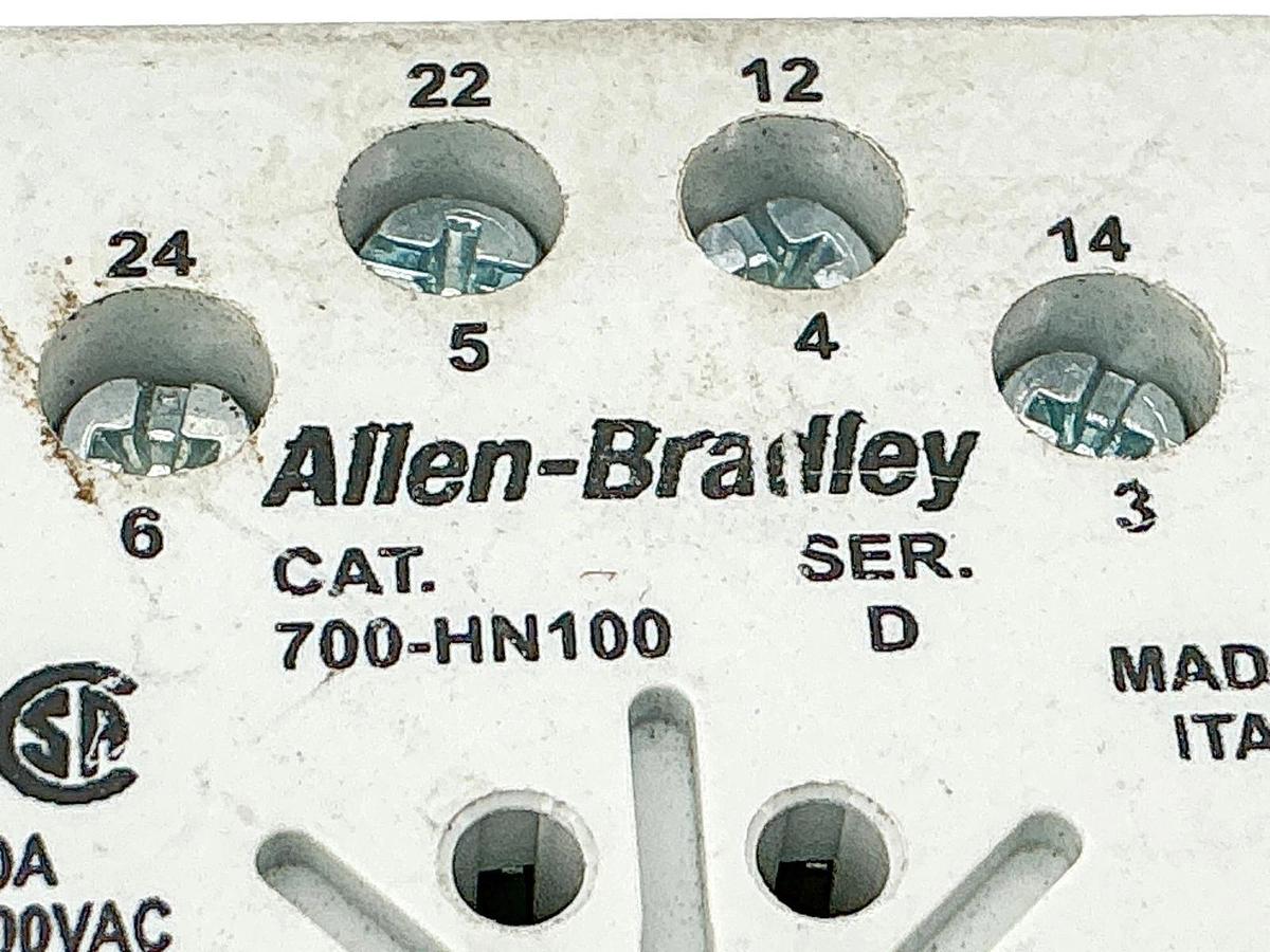 Used Lot of 4 Allen Bradley 700-HN100 Relay Base 10A 300V