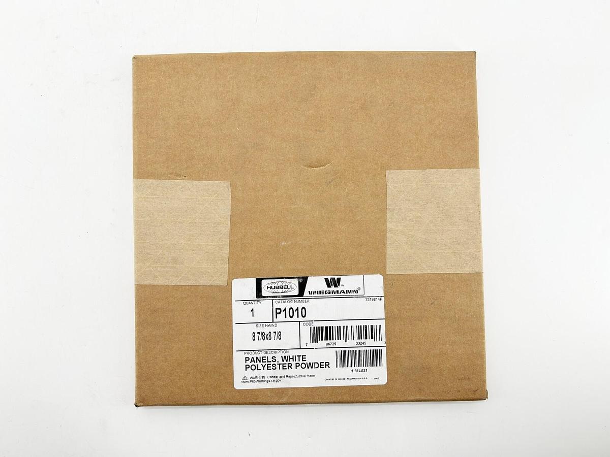 New Hubbell P1010 Panel Polyester Powder White 8 7/8X8 7/8