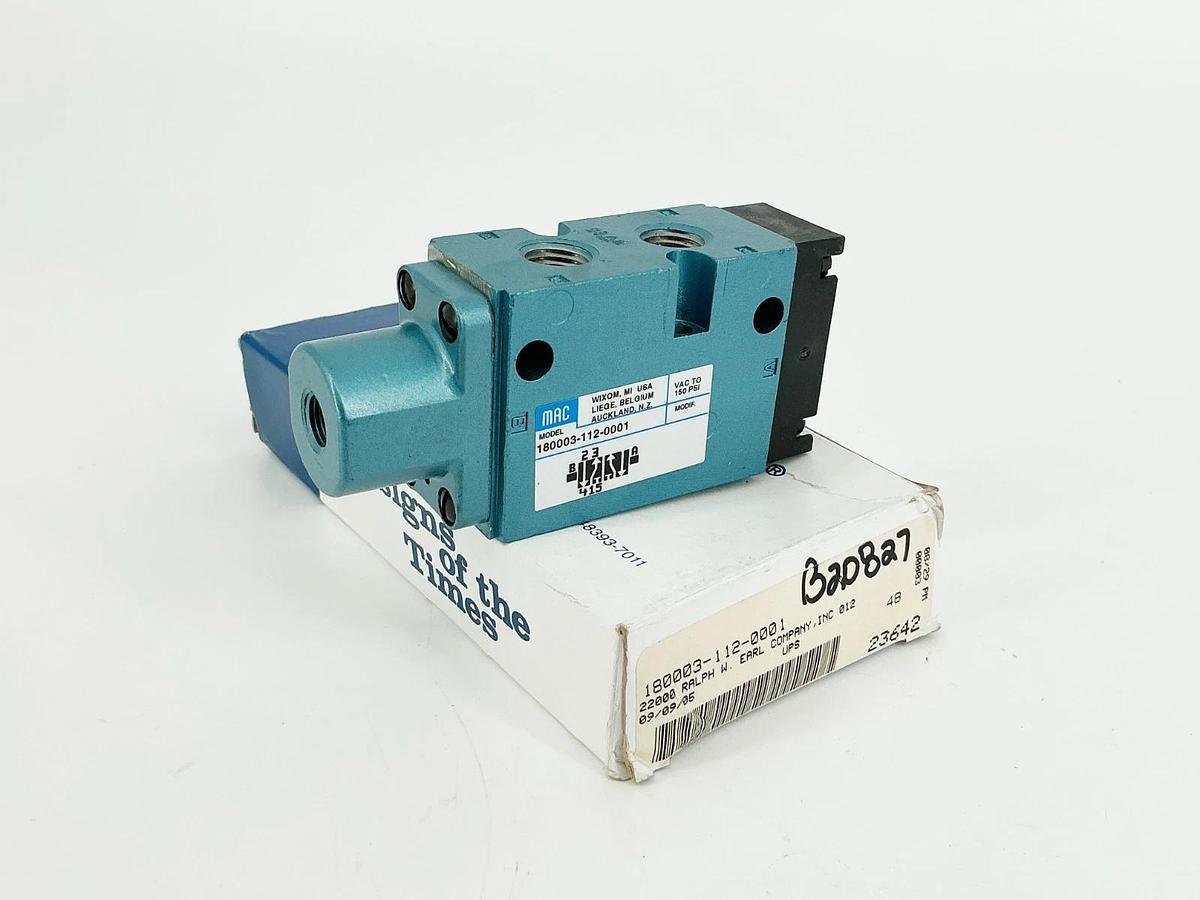 New Mac Valves 180003-112-0001 Solenoid Valve 150PSI