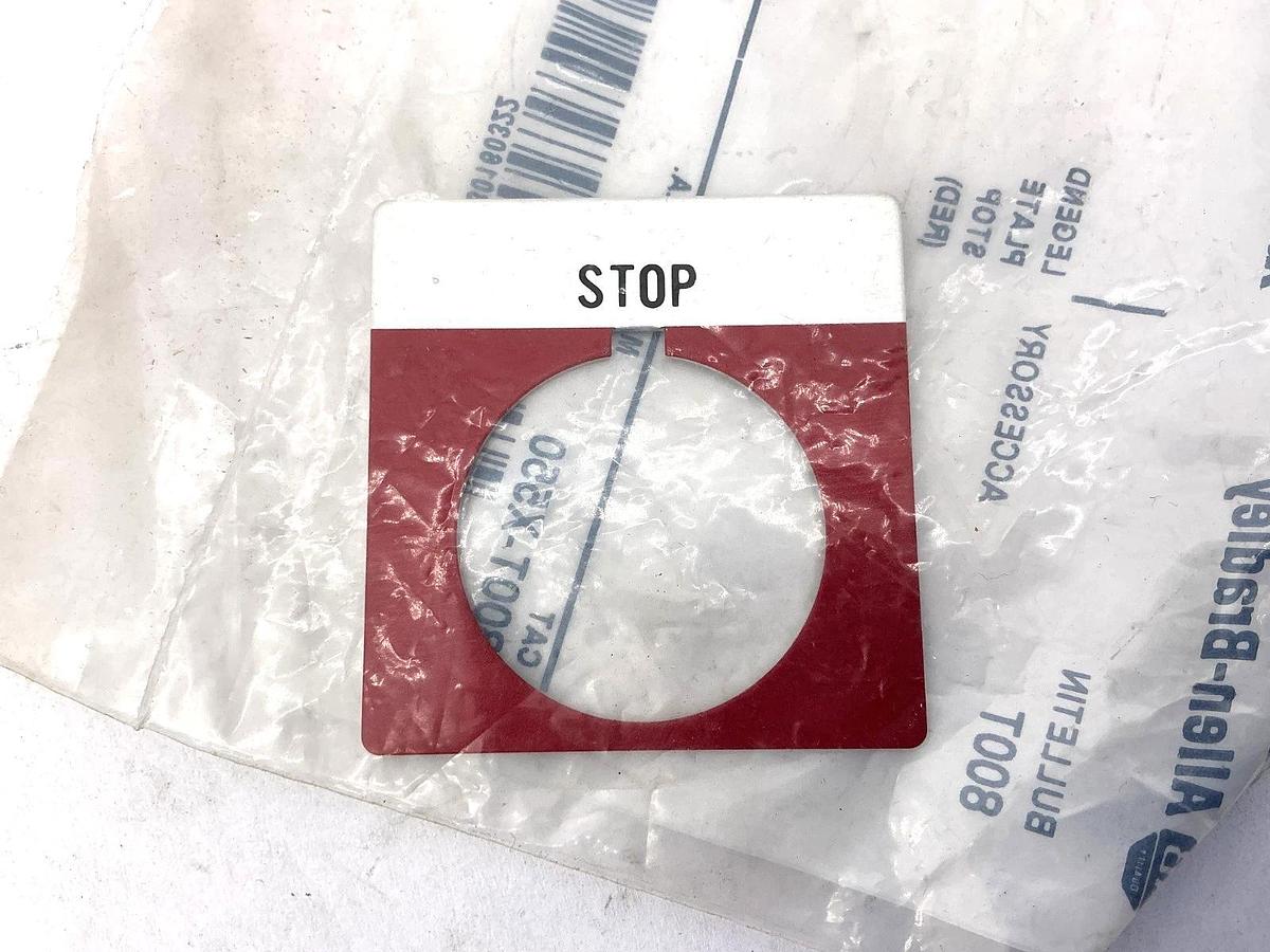 Lot of 3 New Allen Bradley 800T-X550 Ser A Legend Plate Stop Red Accessory