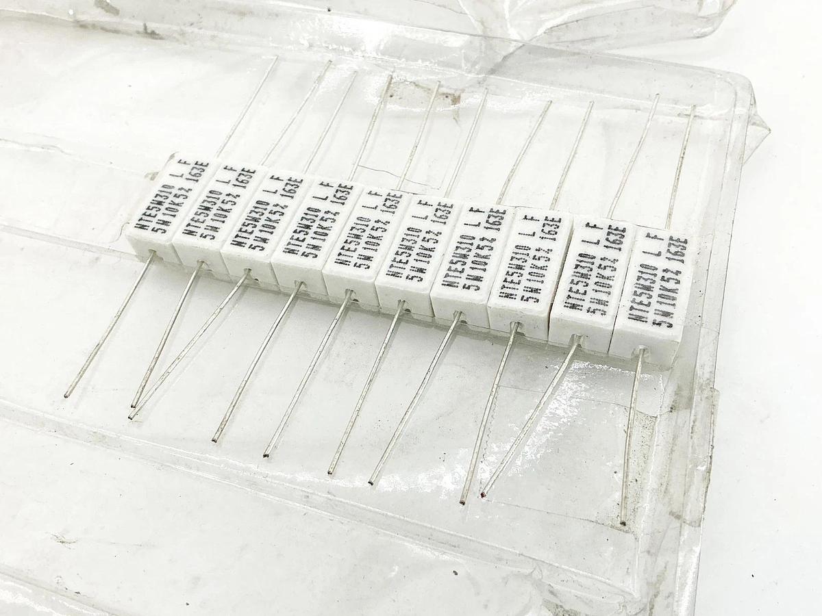 New Lot of 10 NTE 5W310 Resistor 5W 10OHM 5%
