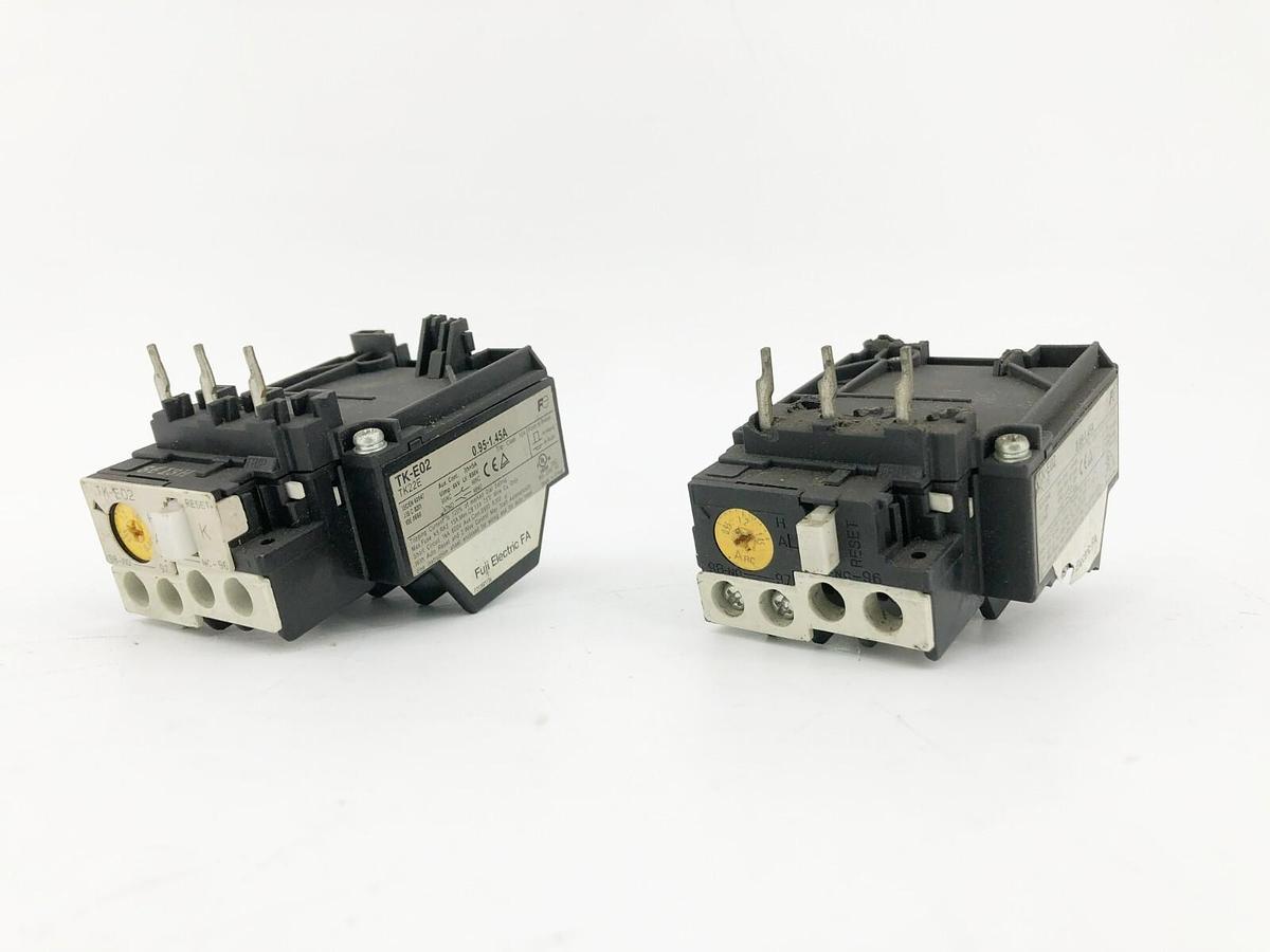 Used Lot of 2 Fuji Electric TK-E02-145 Overload Relays 0.95-1.45A TK22E