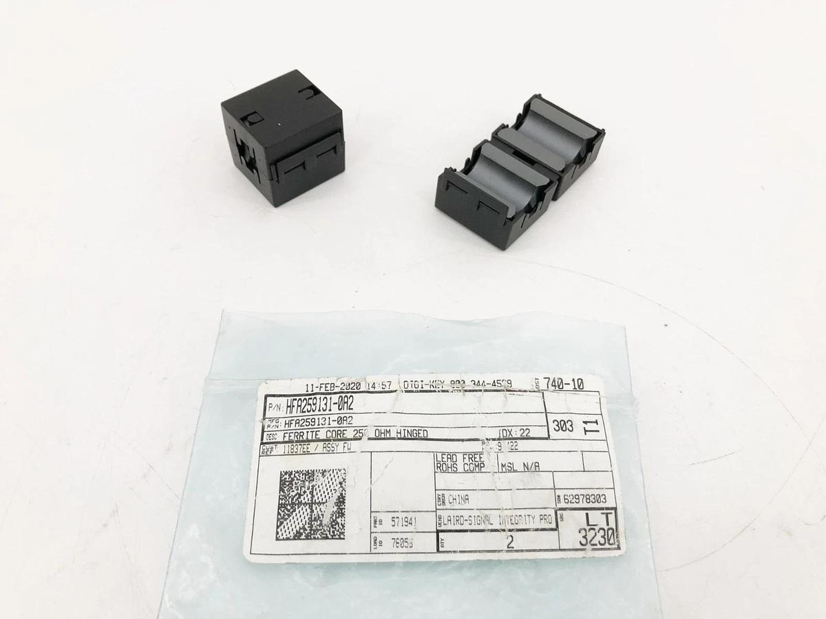 Lot of 2 New Laird HFA259131-0A2 Ferrite Split Snap-On Core