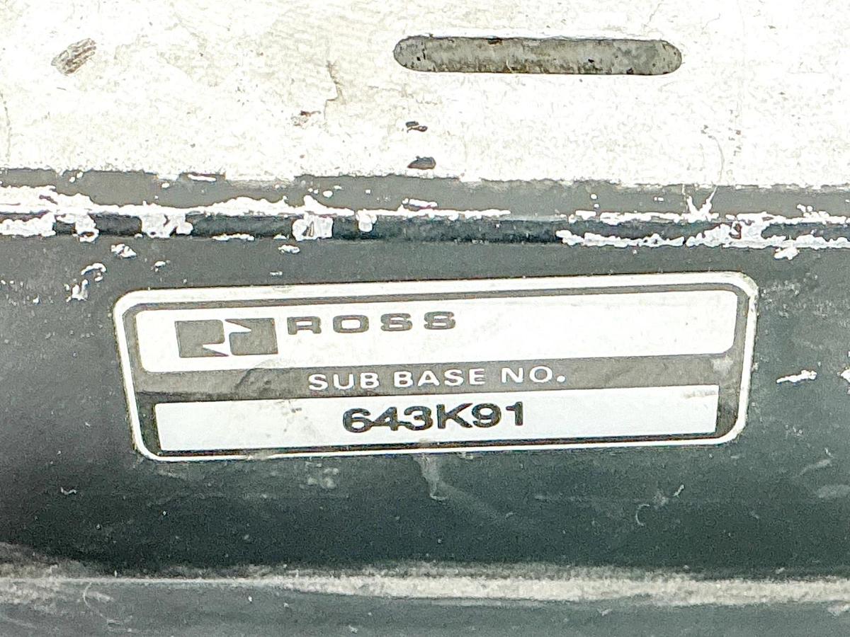 Used Ross Controls 643K91 Single Sub-Base