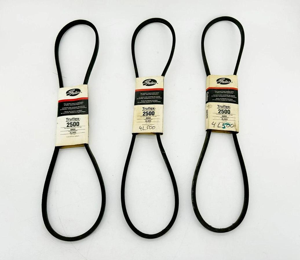 Lot of 3 New Gates 2500 V-Belts, 4L500