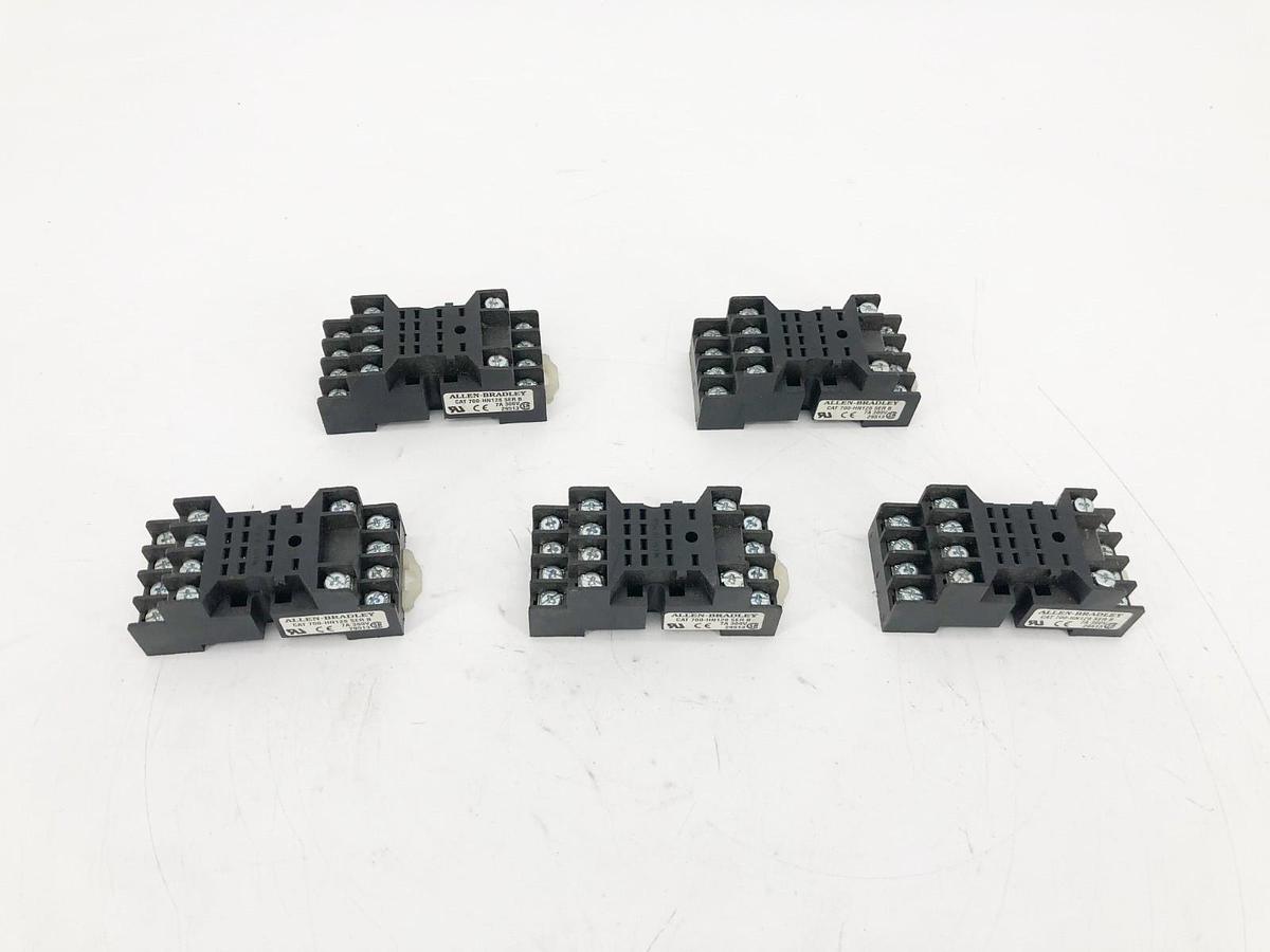 Used Lot of 5 Allen Bradley 700-HN128 Ser. B Relay Bases 7A 300V 29513