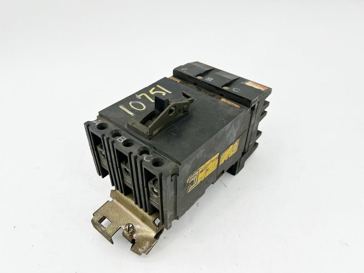 Used Square D FA36015 Circuit Breaker 15A 3P 600V