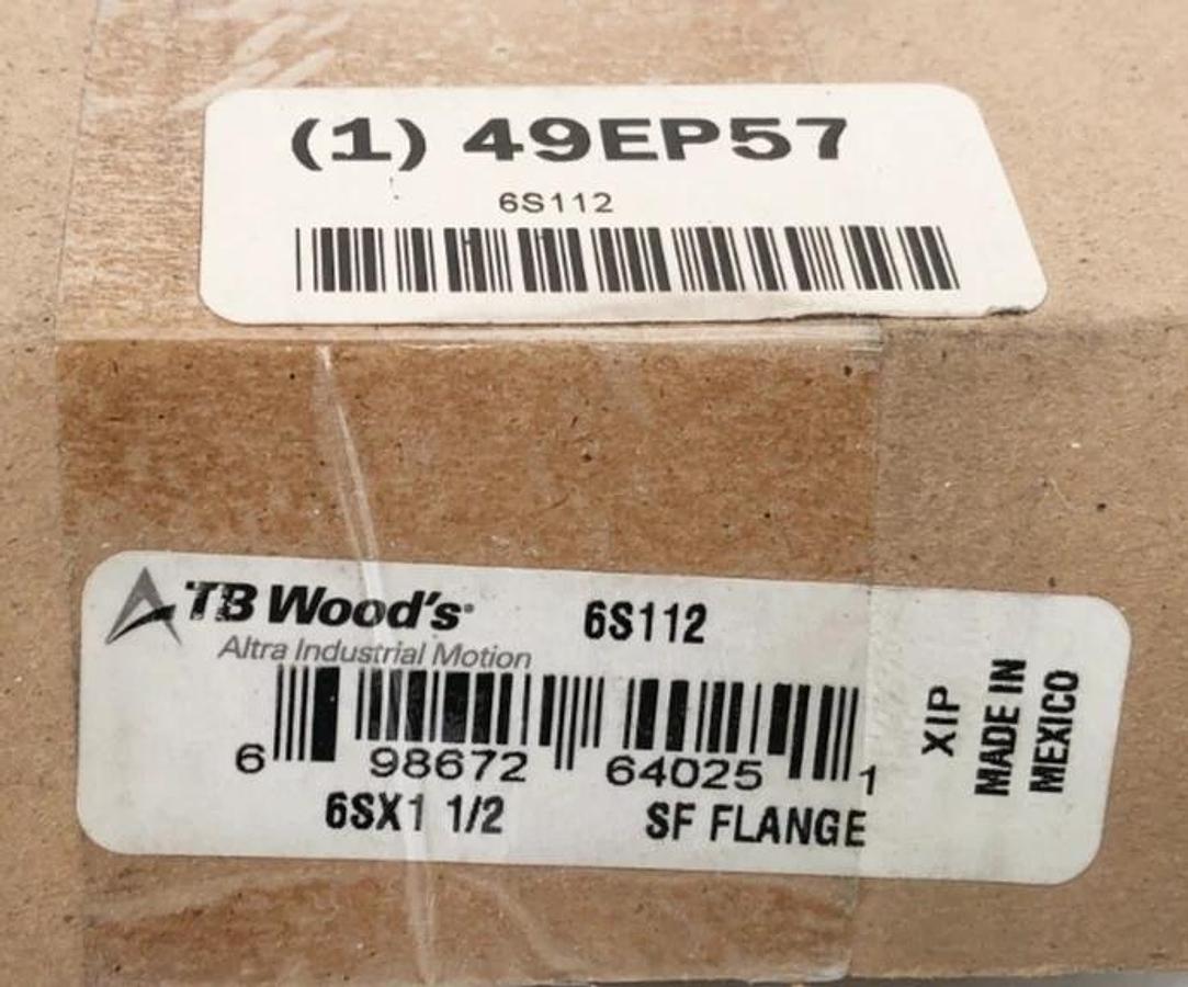 New TB Wood's 6S112 Sure-Flex Sleeve Coupling SF Flange 6SX1-1/2