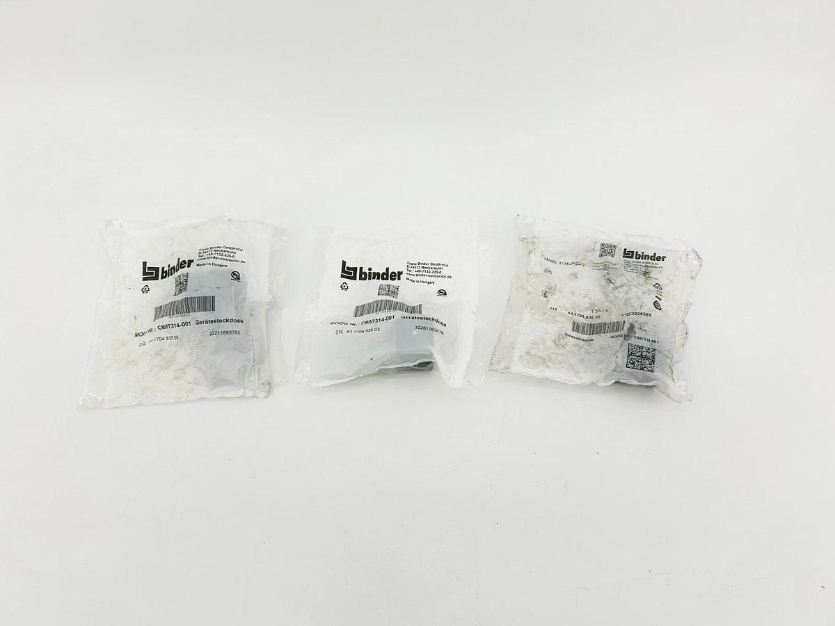 Lot of 3 New Binder CB57314-001 Solenoid Connector, 10A, 250VAC