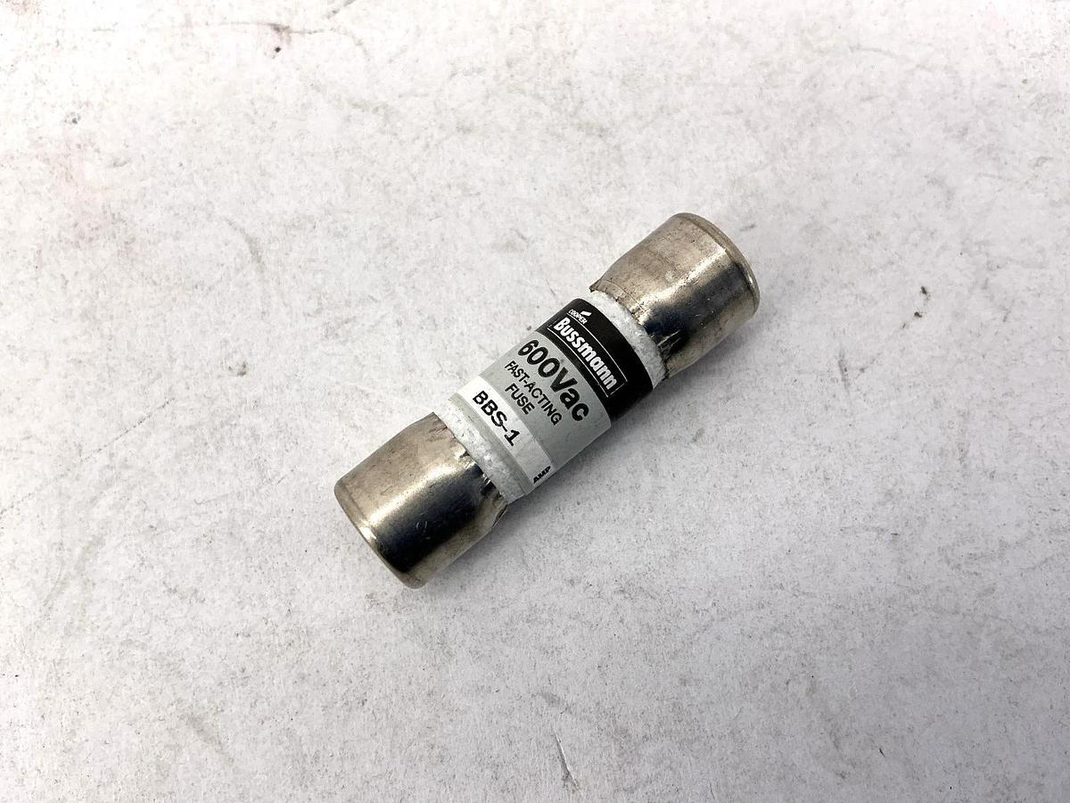 Lot of 3 New Bussmann BBS-1 600Vac Fast-Acting Fuse 1A 600V