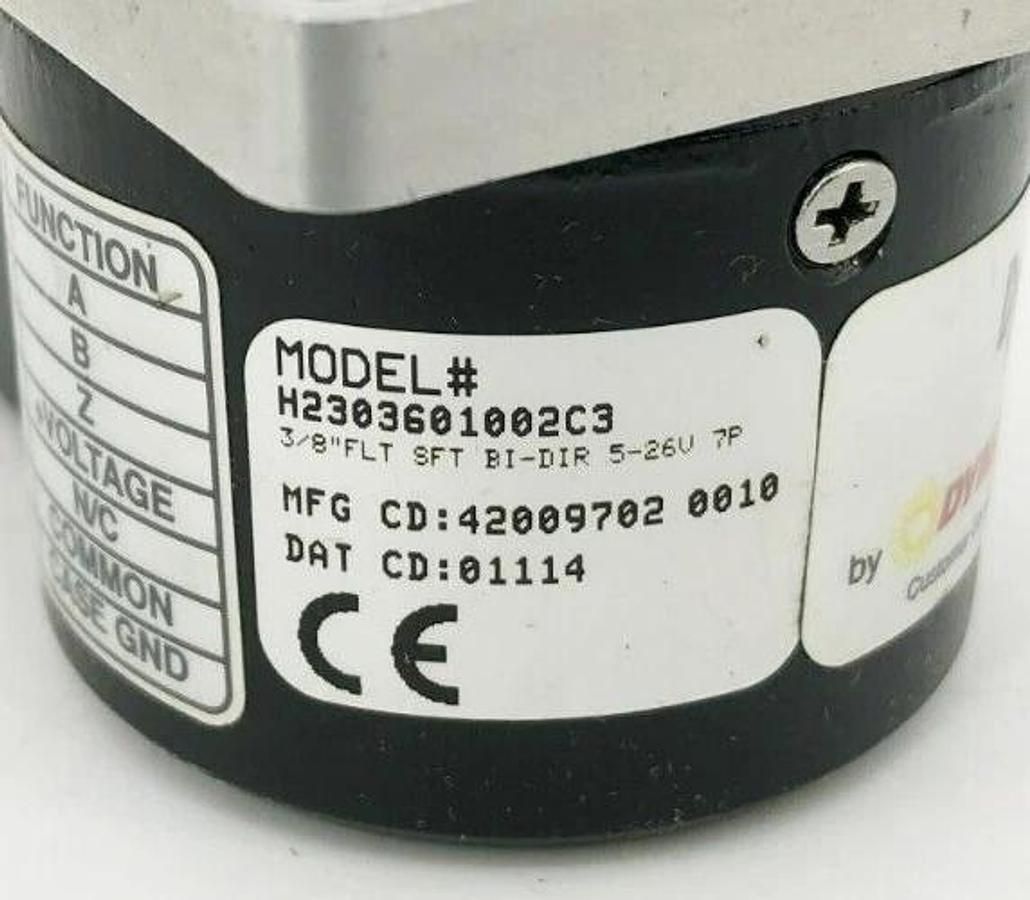 Used Dynapar H2303601002C3 Incremental Encoder 3/8" Shaft Dia. 5-26V Bidirectional