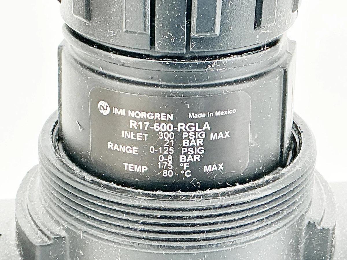 New IMI Norgren R17-600-RGLA Pressure Regulator 300PSIG 21 Bar 0-125PSI Range