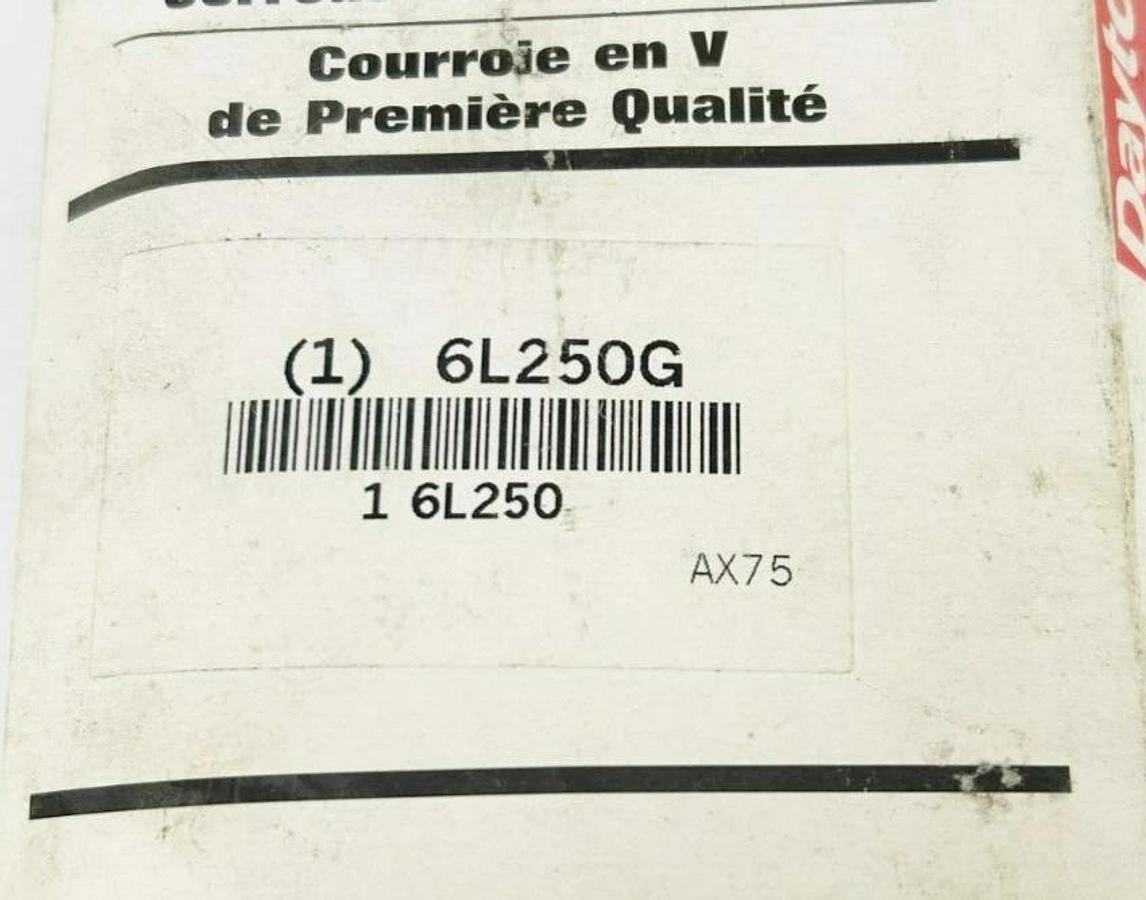 Lot of 2 New Dayton 6L250G Cogged Belt, 77" Length, AX75